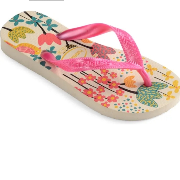NWT Girl's Havaianas Flores Flip-flops - Picture 2 of 8